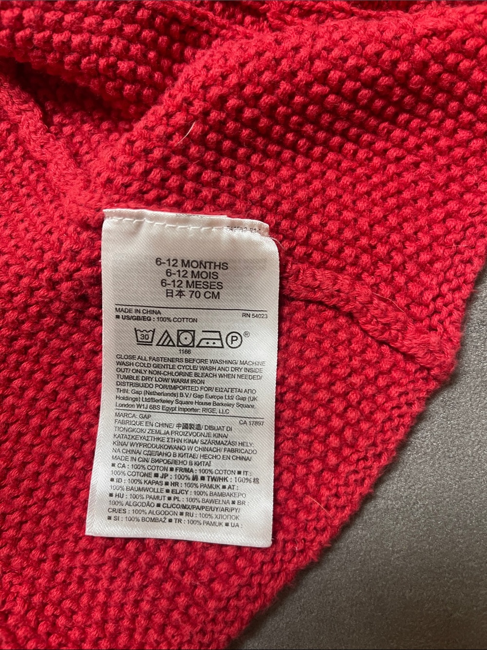 GAP Bright Red Cable-Knit Peplum Cardigan - Picture 3 of 6